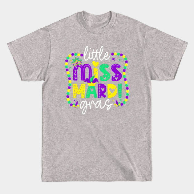 Little Miss Mardi Gras T-Shirt - New Orleans Beads Graphic Tee - Toddler & Youth Holiday Shirt